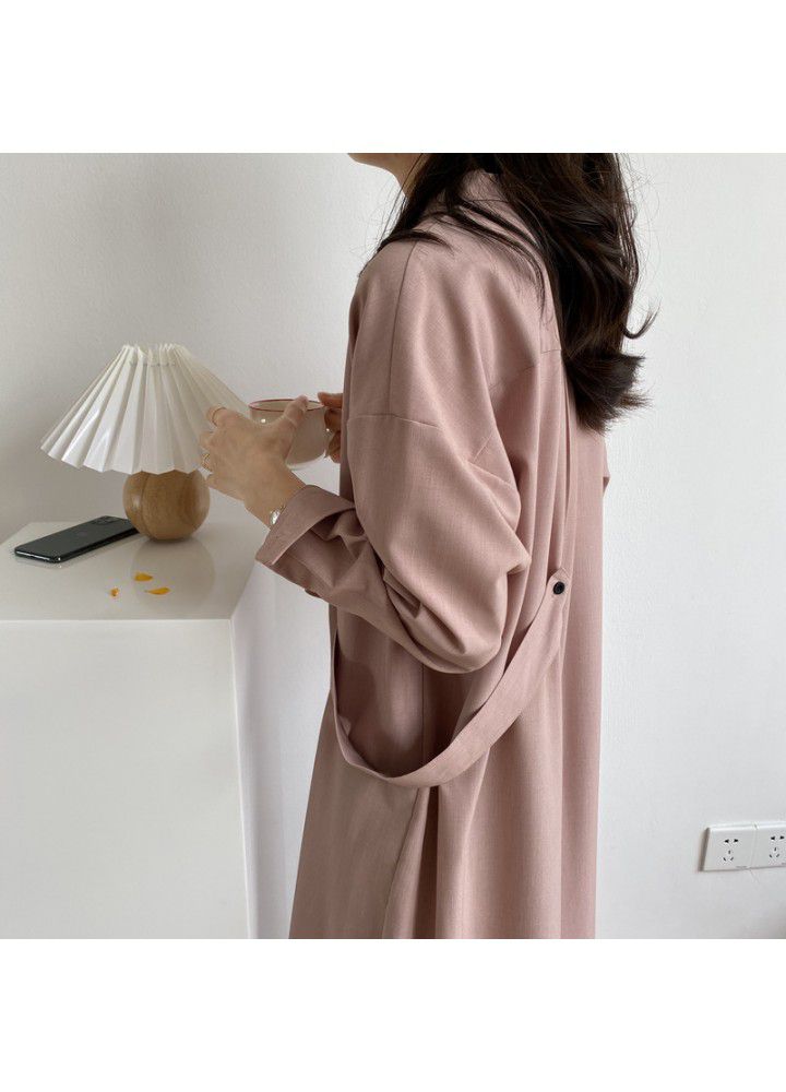 Zhicongxi [order meeting] summer new chic waist loop Korean V-neck medium length shirt dress pm805