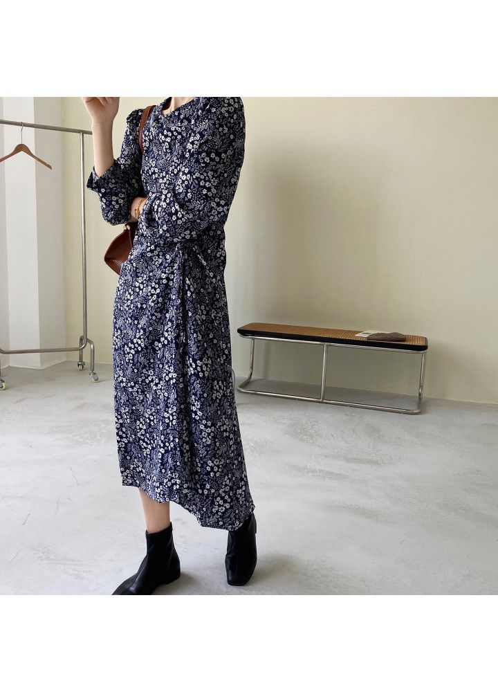 Zhicongxi broken flower skirt with drawstring irregular skirt autumn winter 2020 new French retro flower skirt 1875