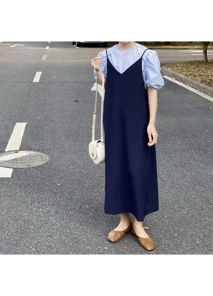 Zhicongxi 2021 summer French retro suspender dress women's Korean version small Hepburn style versatile 1767