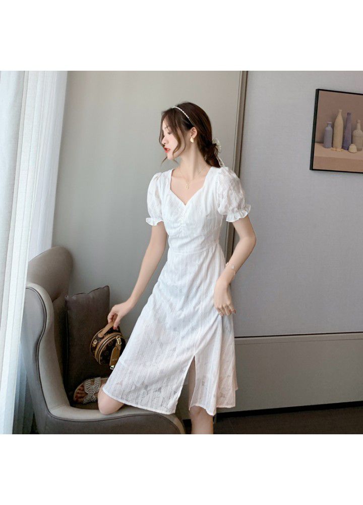 Bubble Sleeve Chiffon dress women's summer dress 2021 new summer skirt Fairy