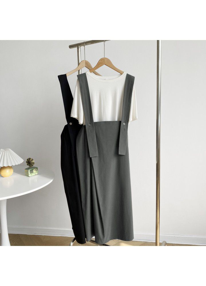 Zhicongxi autumn 2020 design sense strap skirt fashion western style knee length sleeveless dress women's 1836