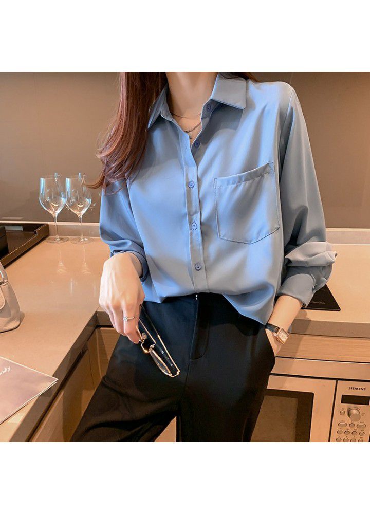 Early spring 2021 new women's White Chiffon shirt women's design sense minority shirt fashion versatile top fashion