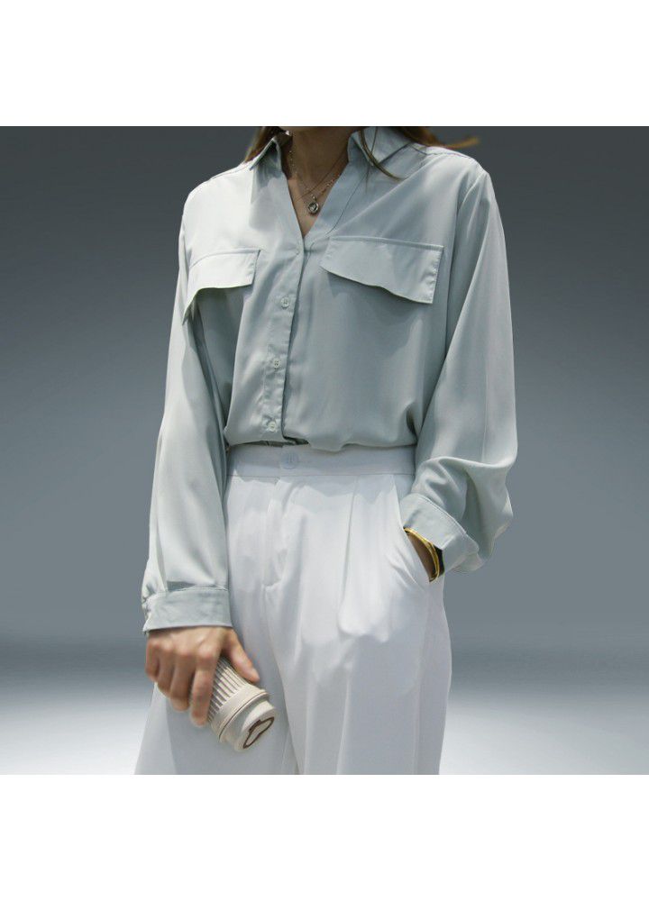 Shirtsleeves' new style in spring and summer 2021 Korean style design temperament loose drape texture breathable cardigan top