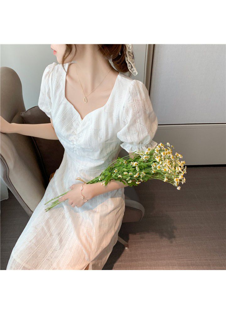 Bubble Sleeve Chiffon dress women's summer dress 2021 new summer skirt Fairy