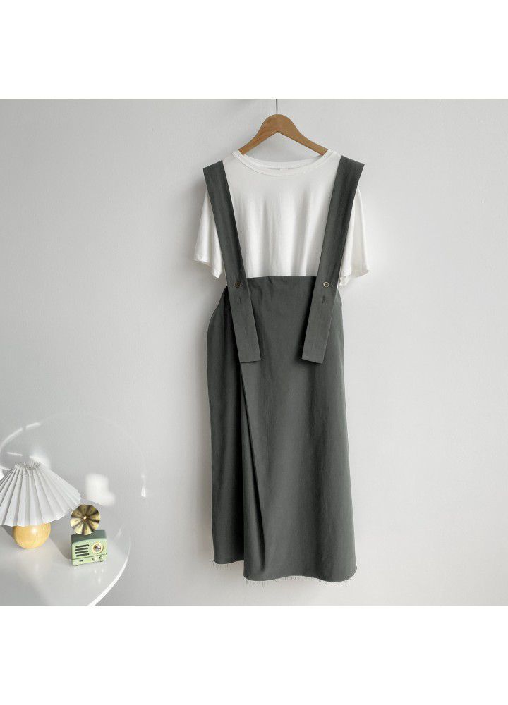 Zhicongxi autumn 2020 design sense strap skirt fashion western style knee length sleeveless dress women's 1836