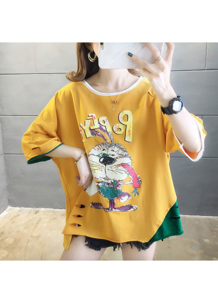 2021 red T-shirt women's short sleeve fashion summer clothes Korean version loose and versatile student cotton half sleeve CEC clothes