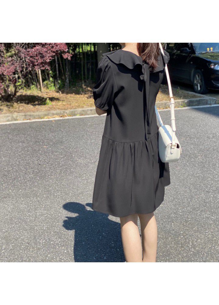Zhicongxi 2020 summer new Lotus collar A-line medium length petal sleeve French dress 1766