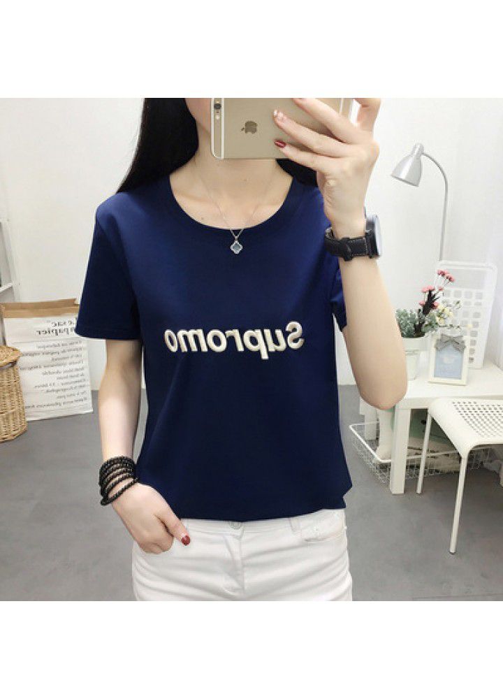 Big size women's 2020 new summer short sleeve T-shirt women's Korean version loose and versatile big size body