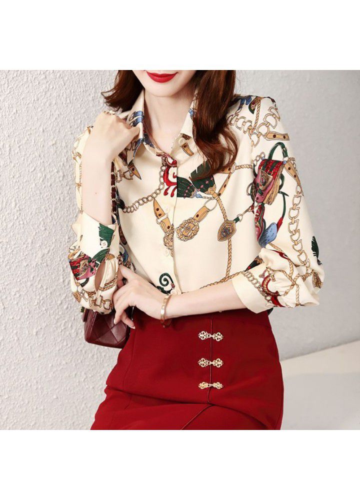 Chiffon shirt women's 2021 spring dress new fashion design temperament
