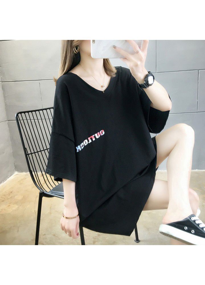 Summer letter CEC short sleeve T-shirt women's 2021 new fashion loose half sleeve ancient style Hong Kong style clothes