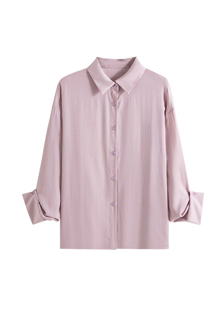 2021 new sunscreen Korean shirt women's summer loose thin long sleeve top women's shirt