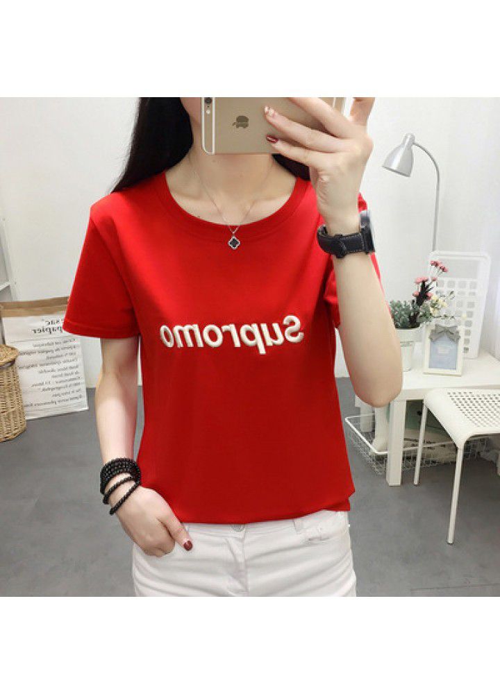Big size women's 2020 new summer short sleeve T-shirt women's Korean version loose and versatile big size body
