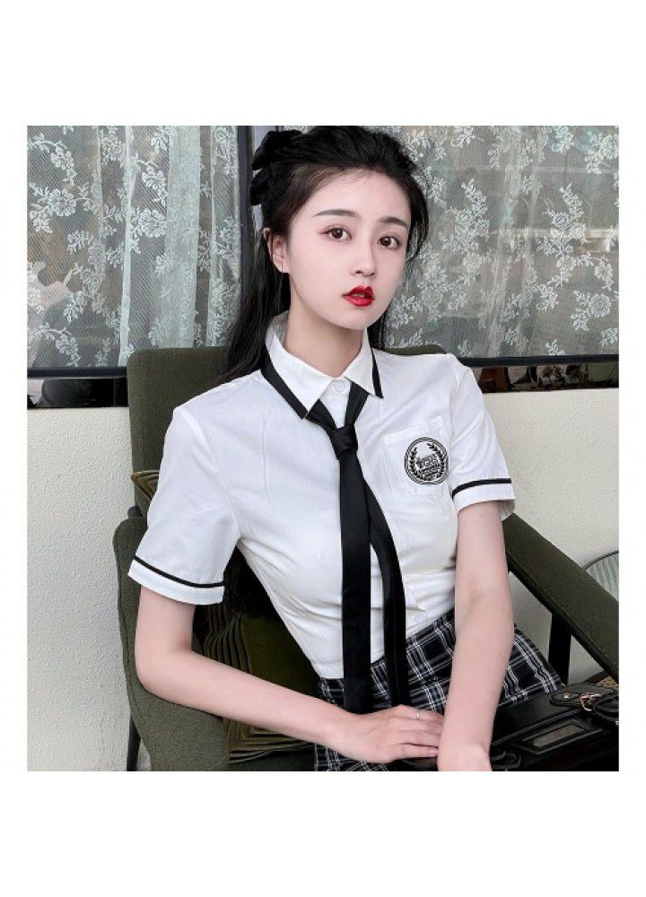 Real shot spot design small crowd short shirt two piece plaid skirt suit spring