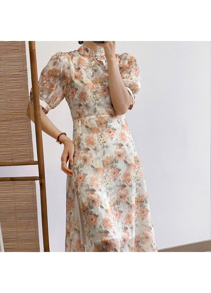 Taochuan [miss sito] Guofeng Qipao improved young dress women's French summer long skirt 1935