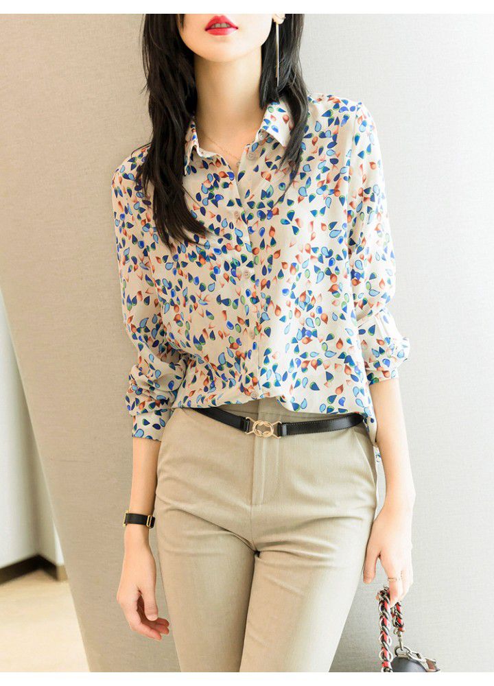 Floral Top Women's shirt Western Korean early spring 2021 new French gentle floral shirt casual