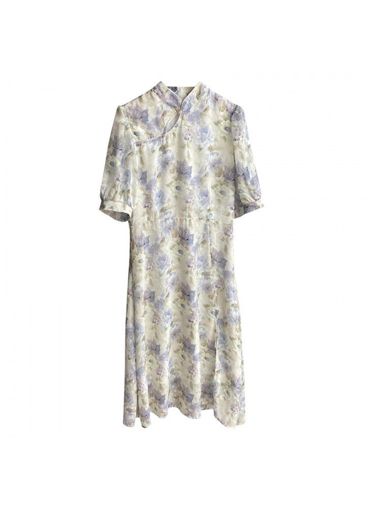Taochuan [miss sito] Guofeng Qipao improved young dress women's French summer long skirt 1935
