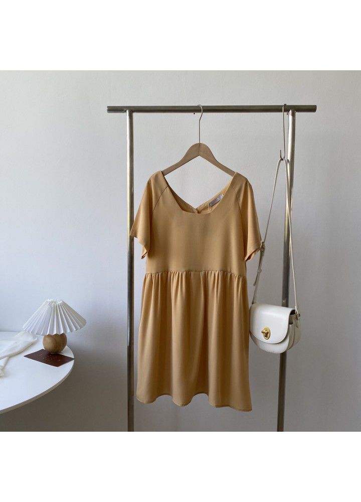 Zhicongxi 2020 summer new Korean women's solid button short sleeve small dress 1399