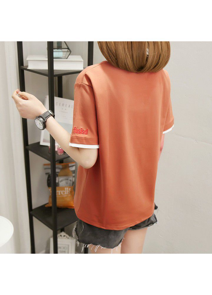 2021 new summer cotton T-shirt women's short sleeve student loose Korean ins versatile half sleeve top fashion