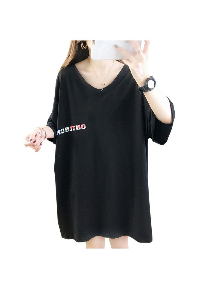 Summer letter CEC short sleeve T-shirt women's 2021 new fashion loose half sleeve ancient style Hong Kong style clothes