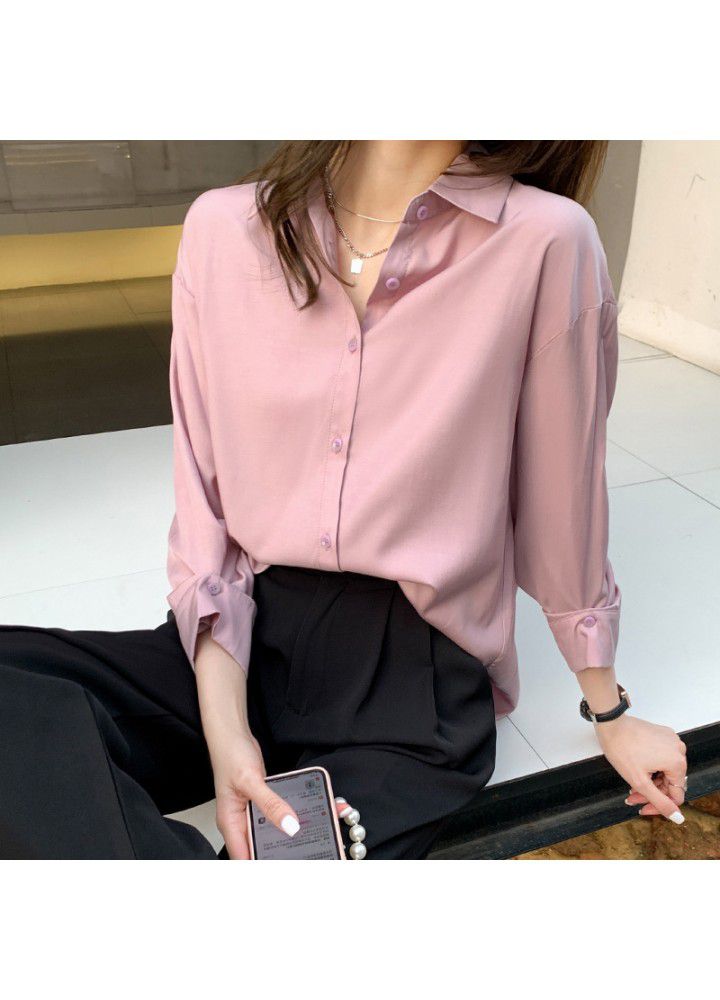 2021 new sunscreen Korean shirt women's summer loose thin long sleeve top women's shirt