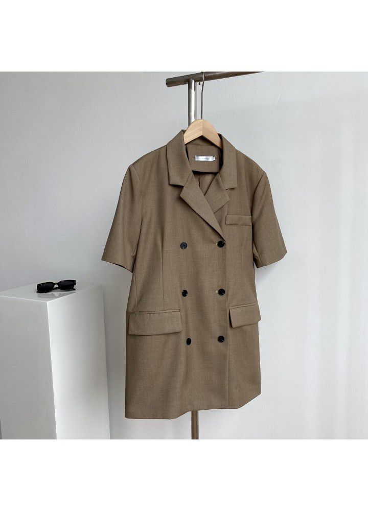 Zhicongxi Korean version loose double breasted suit short skirt feminine style slim dress 2021 summer new 1810