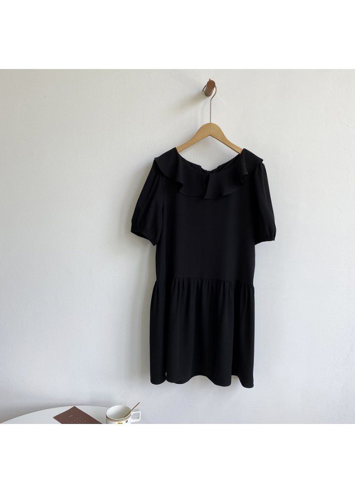 Zhicongxi 2020 summer new Lotus collar A-line medium length petal sleeve French dress 1766