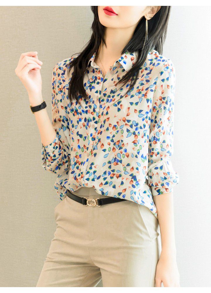 Floral Top Women's shirt Western Korean early spring 2021 new French gentle floral shirt casual