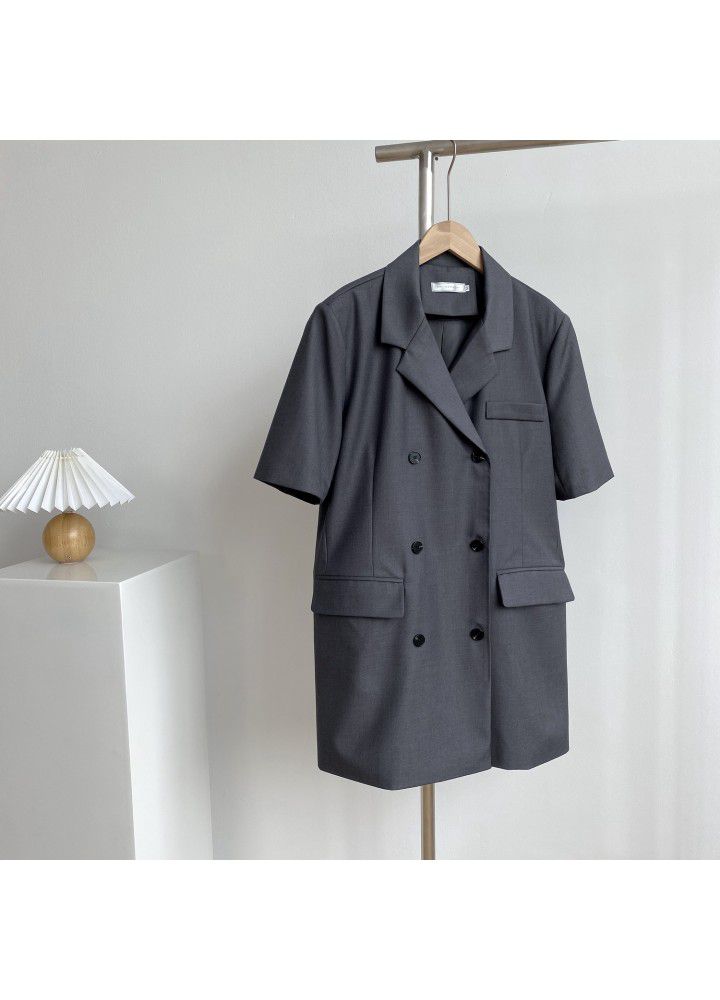 Zhicongxi Korean version loose double breasted suit short skirt feminine style slim dress 2021 summer new 1810
