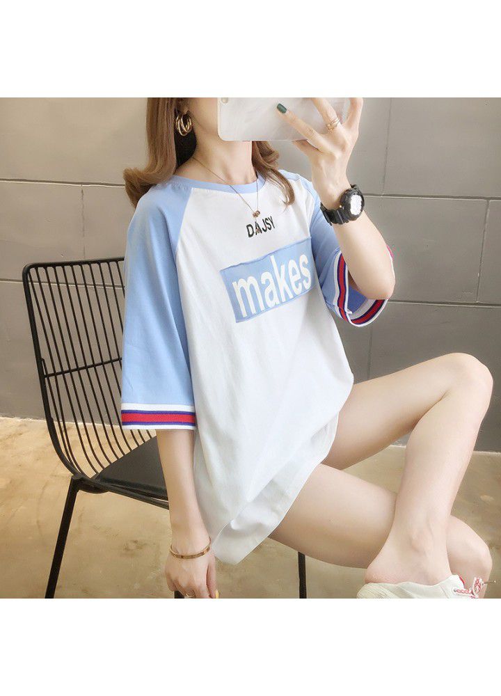Short sleeve T-shirt Girls Summer 2021 new junior high school students Korean loose casual versatile clothes
