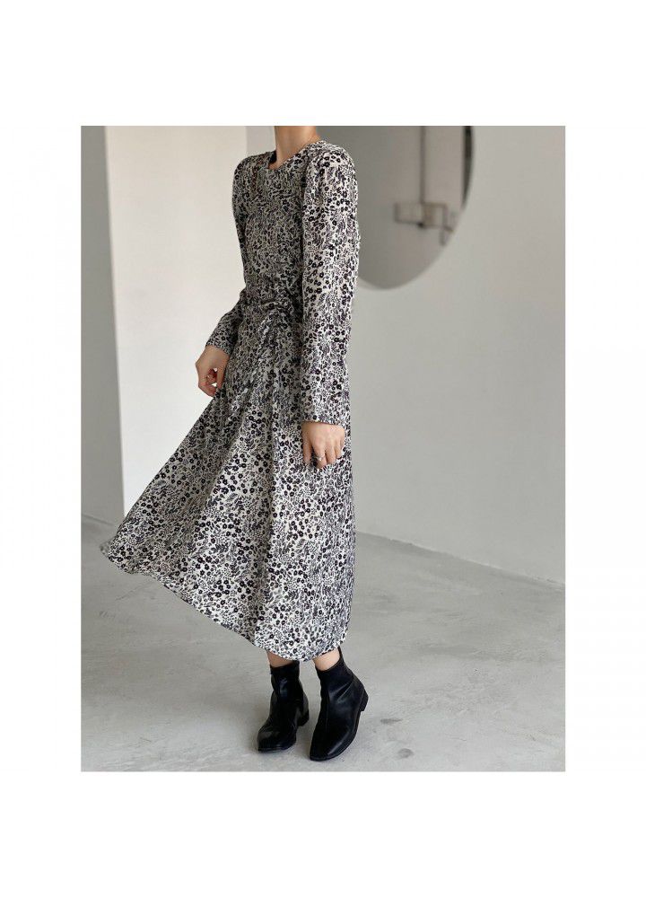 Zhicongxi broken flower skirt with drawstring irregular skirt autumn winter 2020 new French retro flower skirt 1875