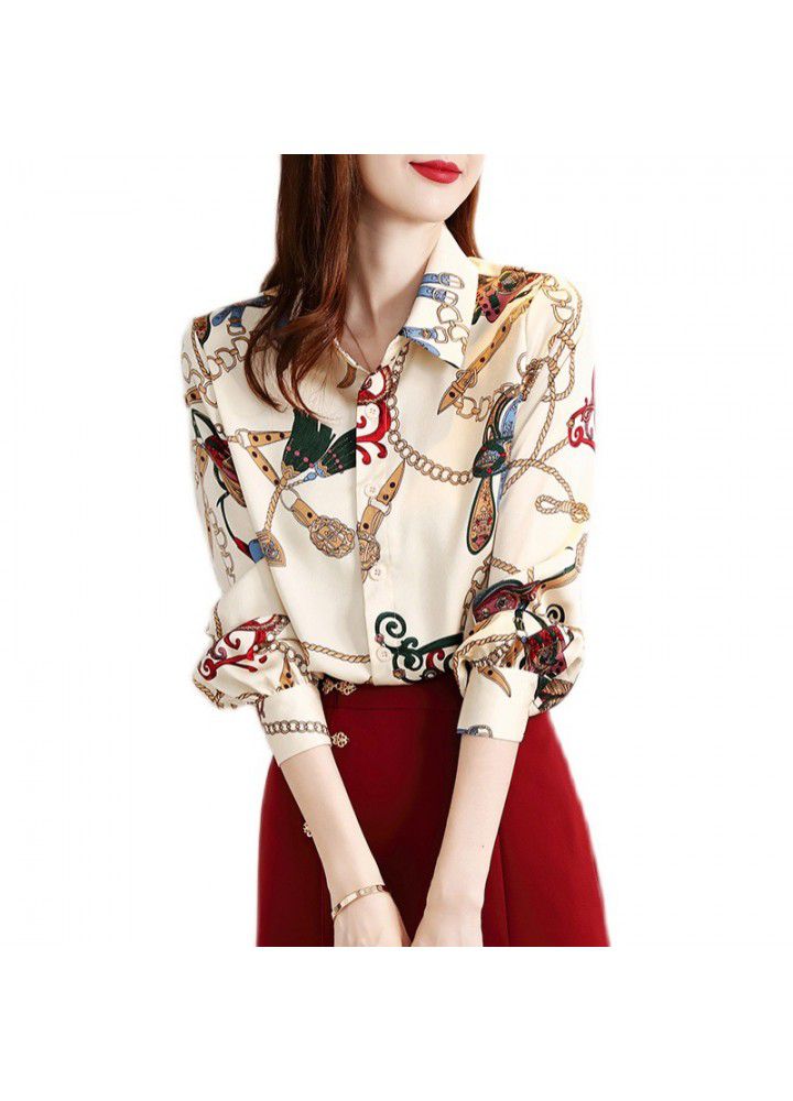 Chiffon shirt women's 2021 spring dress new fashion design temperament