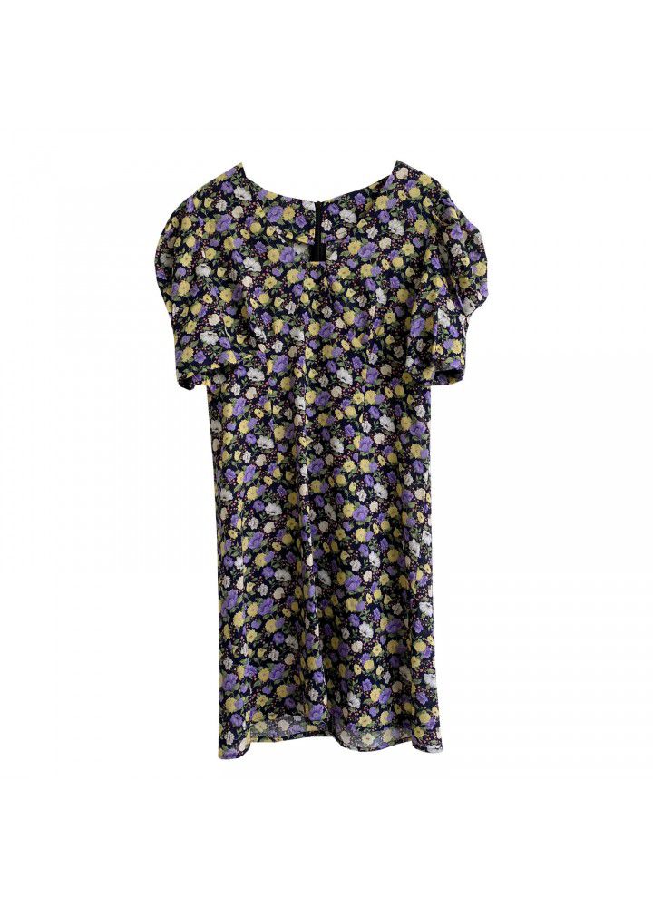 Zhicongxi 2020 summer new Purple Floral short top + A-line short dress best friend 1793