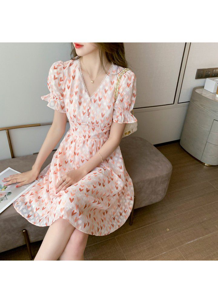 Hanfeng Chic Dress New French Summer Dress Chiffon Skirt for women