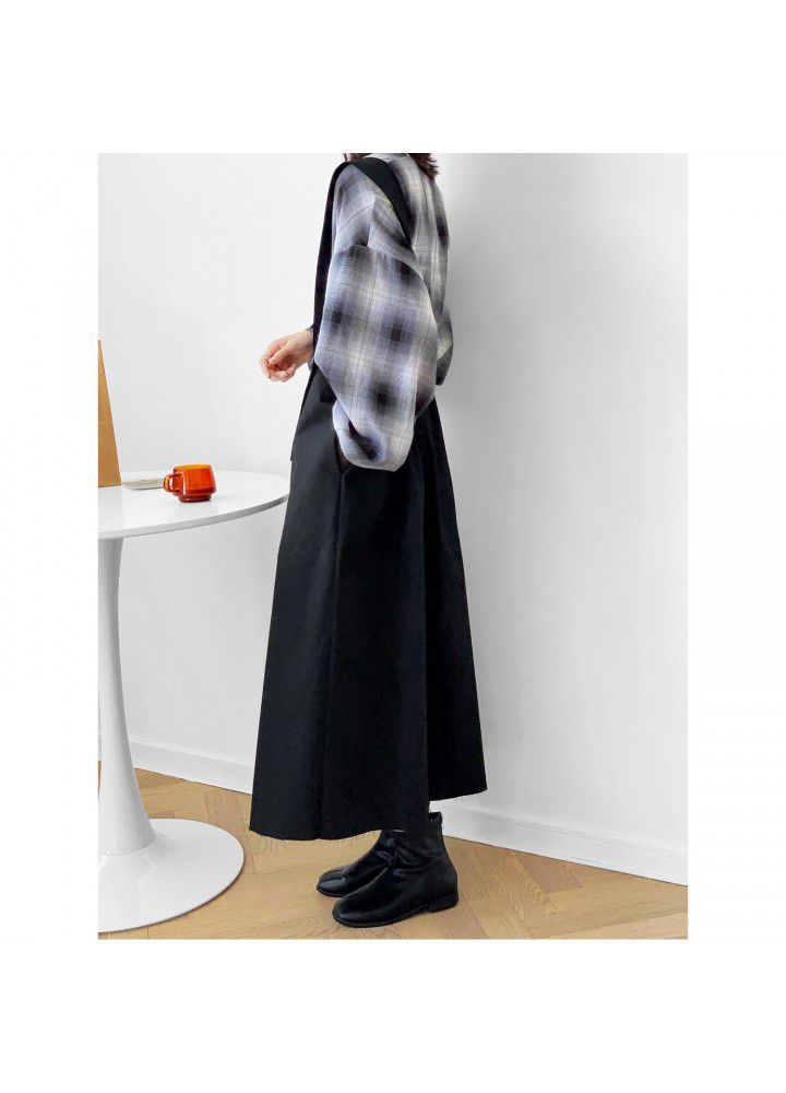 Zhicongxi autumn 2020 design sense strap skirt fashion western style knee length sleeveless dress women's 1836