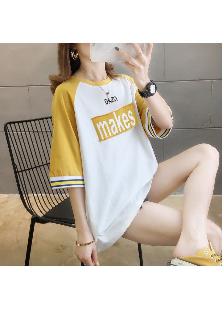 Short sleeve T-shirt Girls Summer 2021 new junior high school students Korean loose casual versatile clothes