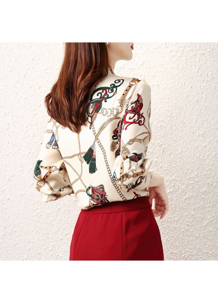 Chiffon shirt women's 2021 spring dress new fashion design temperament