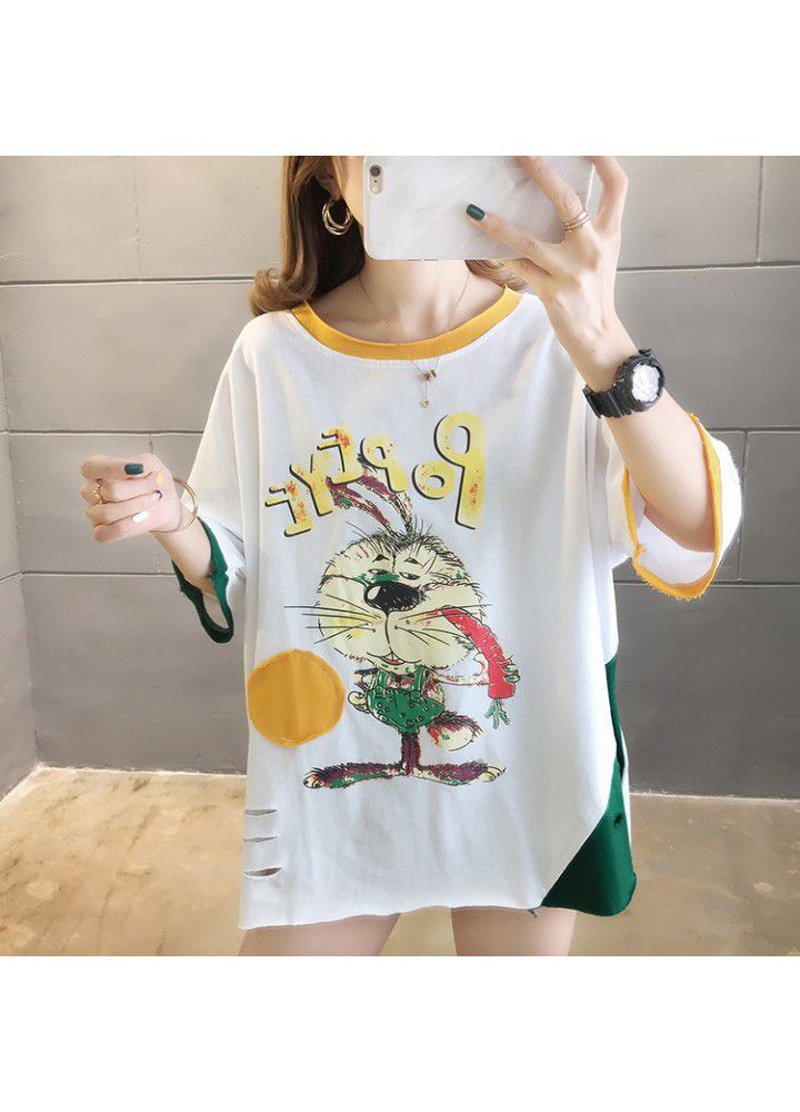 2021 red T-shirt women's short sleeve fashion summer clothes Korean version loose and versatile student cotton half sleeve CEC clothes
