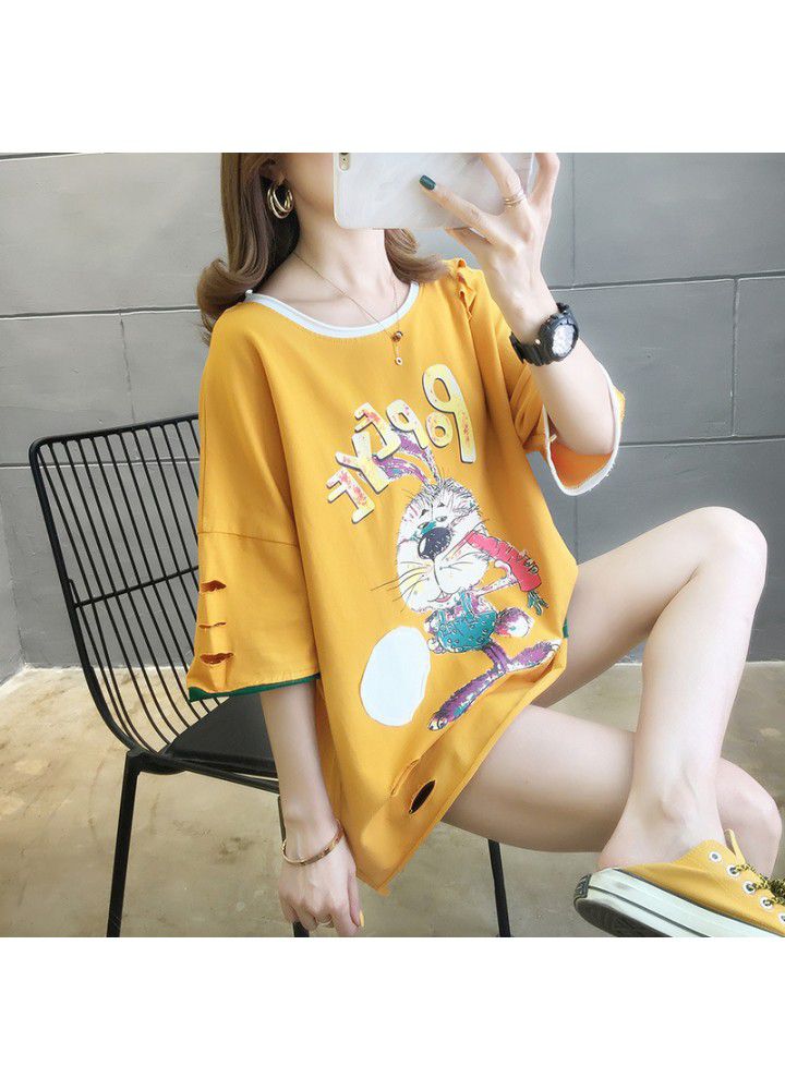 2021 red T-shirt women's short sleeve fashion summer clothes Korean version loose and versatile student cotton half sleeve CEC clothes