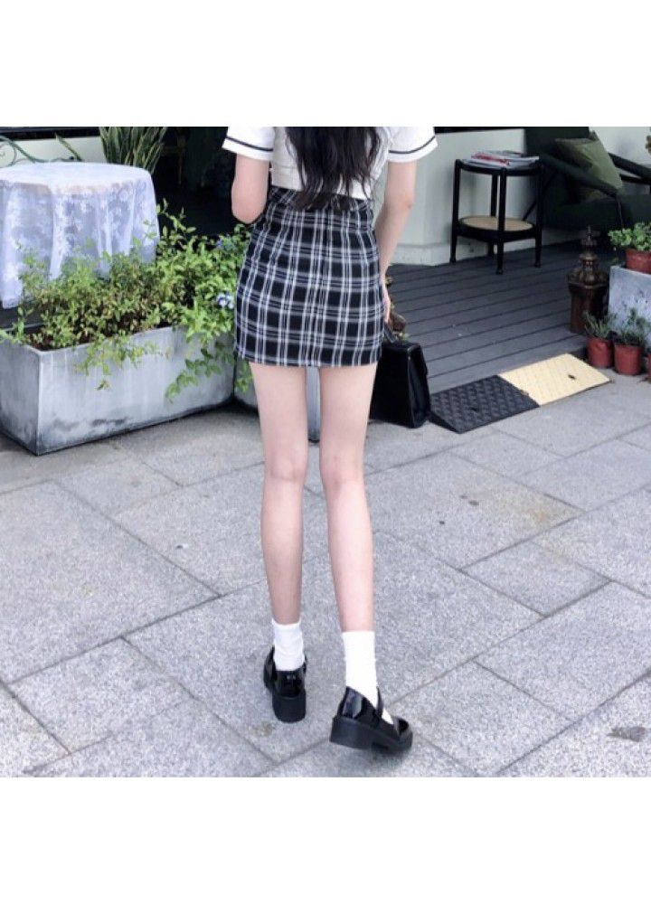 Real shot spot design small crowd short shirt two piece plaid skirt suit spring