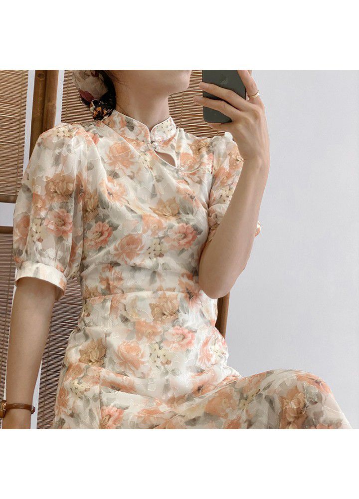 Taochuan [miss sito] Guofeng Qipao improved young dress women's French summer long skirt 1935