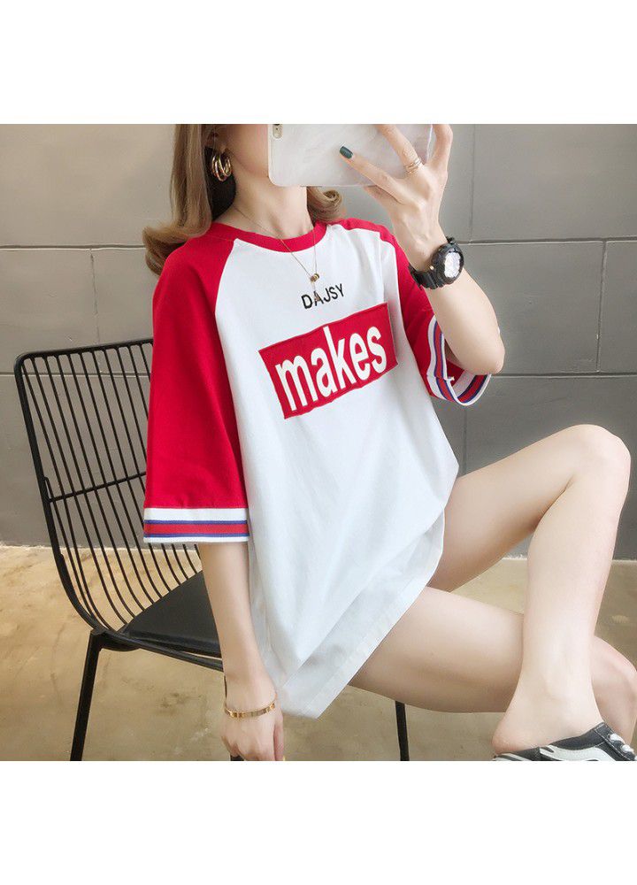 Short sleeve T-shirt Girls Summer 2021 new junior high school students Korean loose casual versatile clothes
