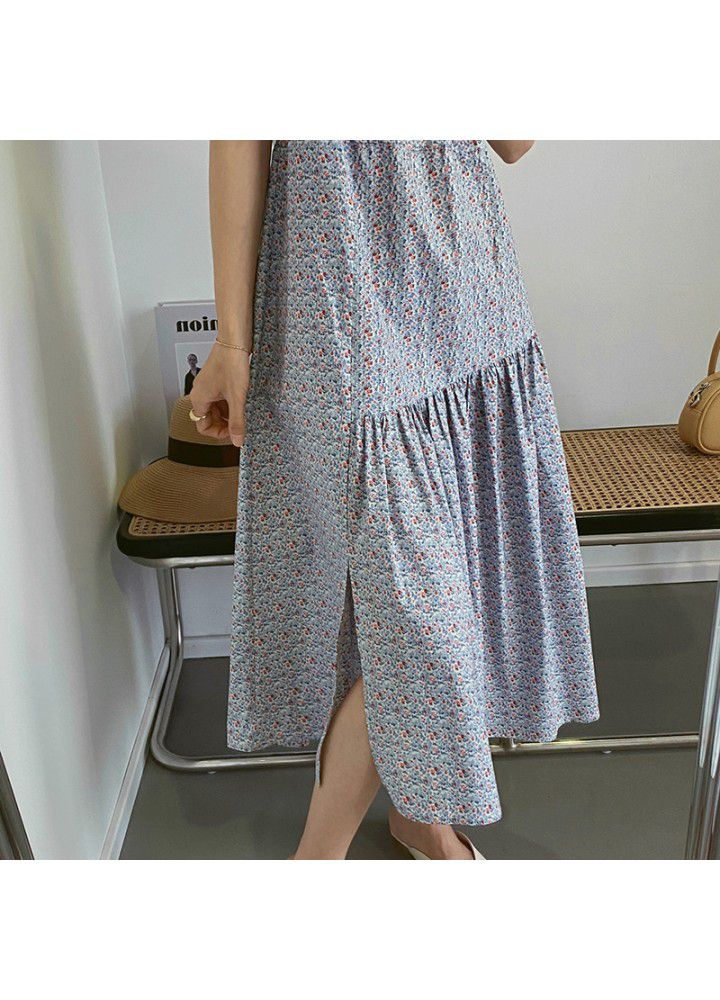 Taochuan's soft and loose short sleeve over the knee mid long floral doll dress women's 5137