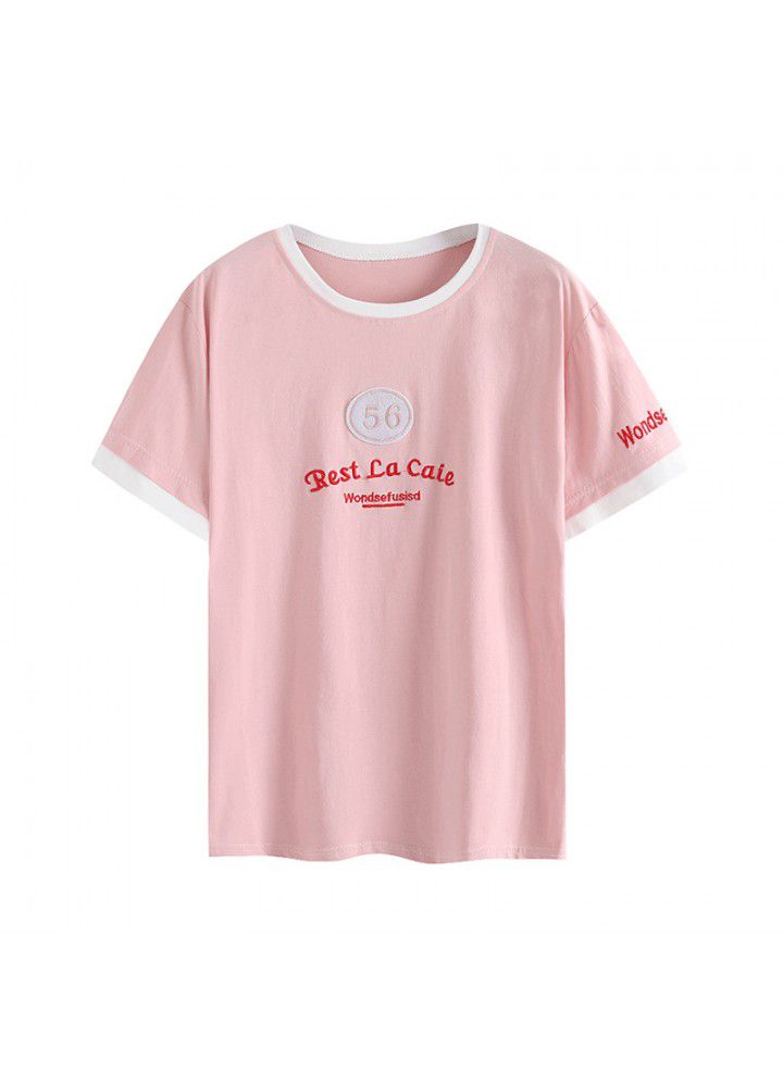2021 new summer cotton T-shirt women's short sleeve student loose Korean ins versatile half sleeve top fashion