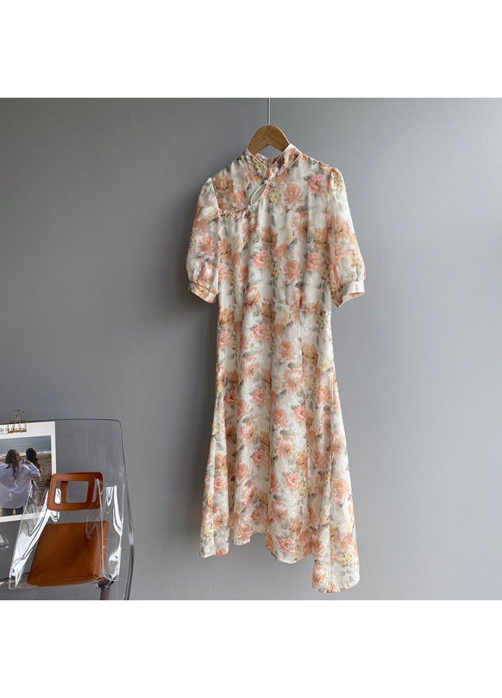 Taochuan [miss sito] Guofeng Qipao improved young dress women's French summer long skirt 1935