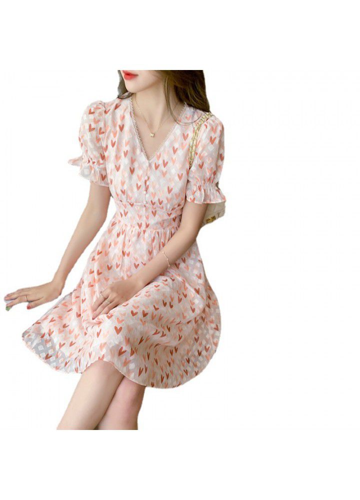 Hanfeng Chic Dress New French Summer Dress Chiffon Skirt for women