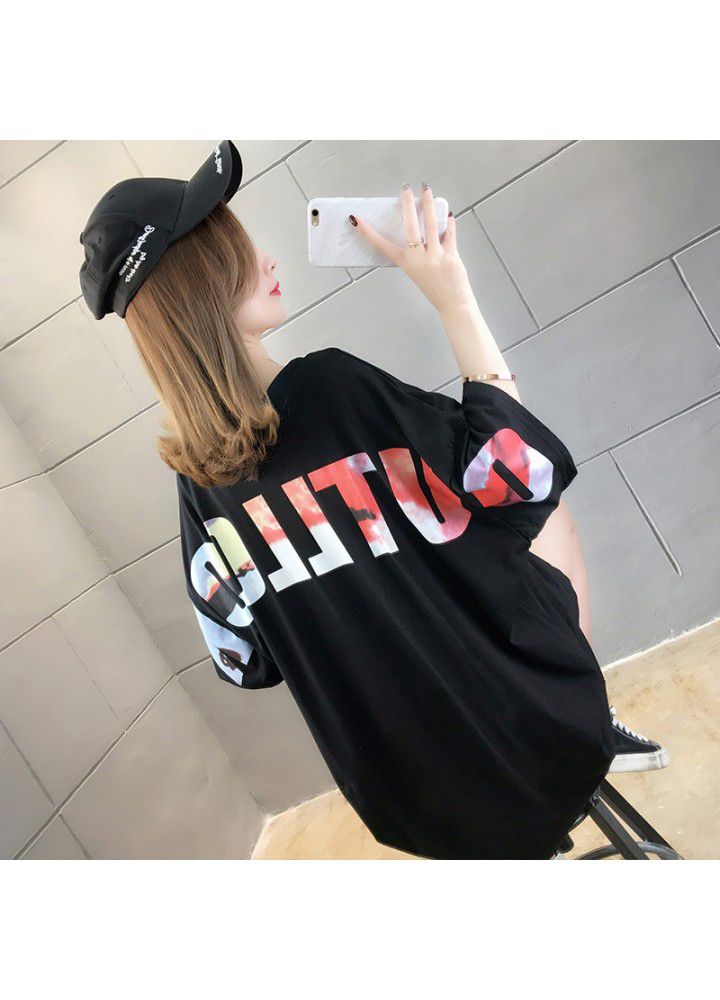 Summer letter CEC short sleeve T-shirt women's 2021 new fashion loose half sleeve ancient style Hong Kong style clothes