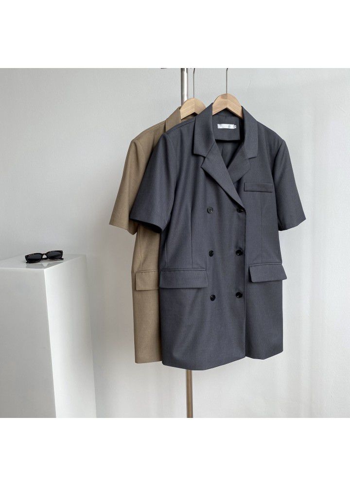 Zhicongxi Korean version loose double breasted suit short skirt feminine style slim dress 2021 summer new 1810