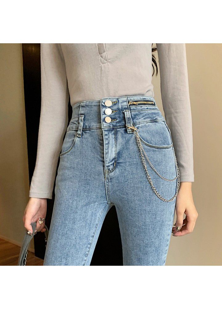2021 new high waist jeans for women in spring