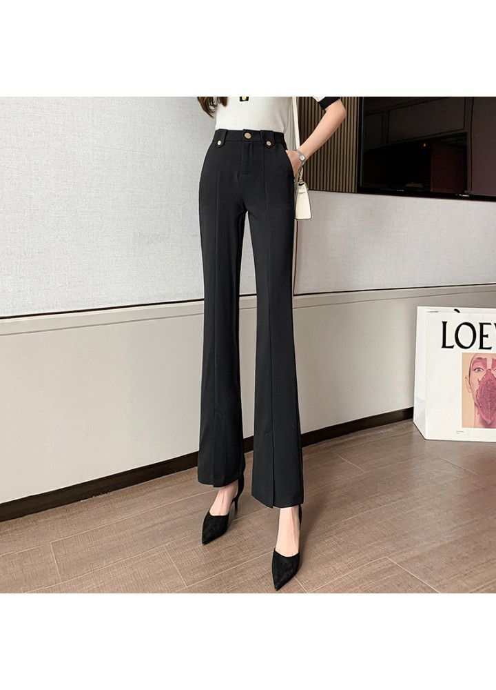 Pants women's 2021 spring and summer new slim Korean micro flared pants