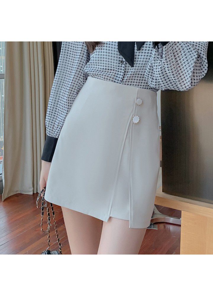 Women's suit short skirt 2021 summer new A-line high waist skirt irregular slim skirt thin hip skirt